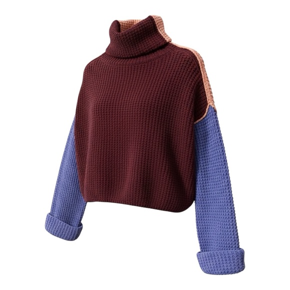 Free People Park City Color-block Chunky Knit Pullover - Picture 9 of 9